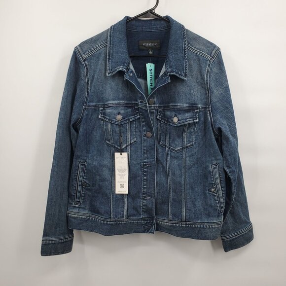 Liverpool Classic Jean Denim Jacket Women Size Plus 2X NWT Full Button Up - Picture 1 of 14